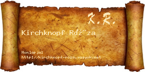 Kirchknopf Róza névjegykártya